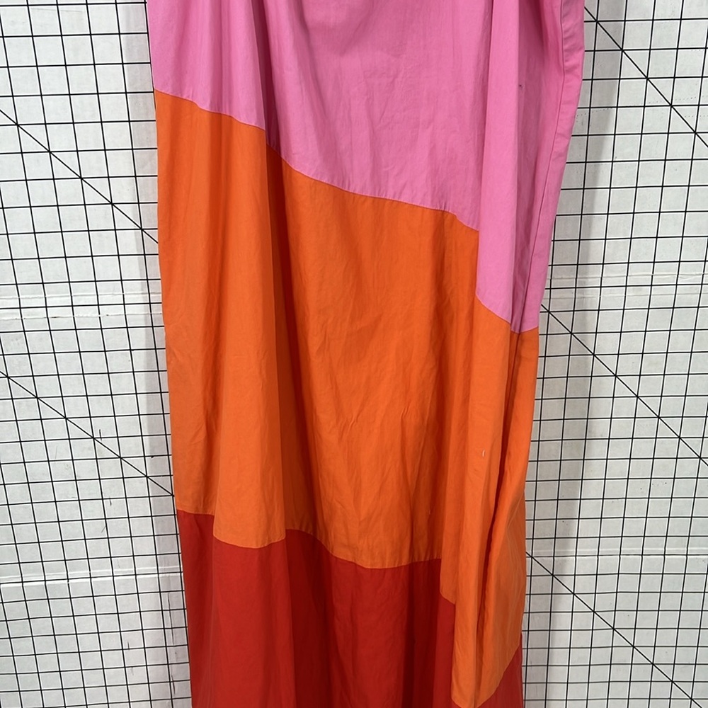 Mud Pie  Mackenzie asymmetrical, Color Block Maxi Dress Size M - Picture 7 of 11